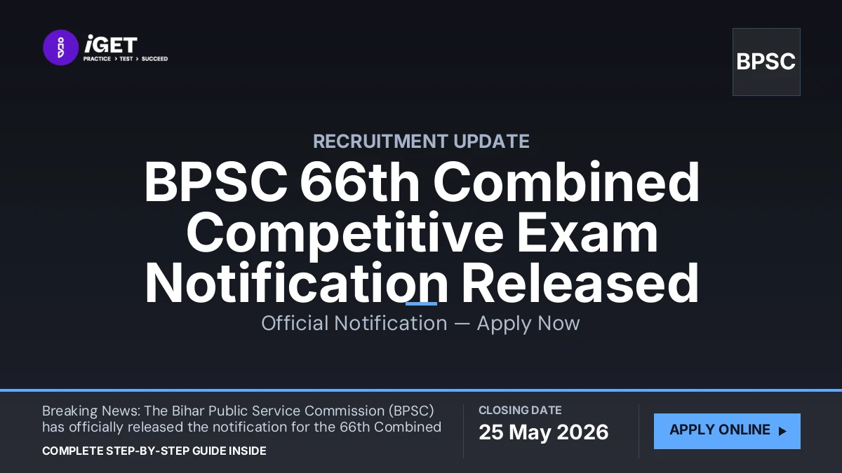 BPSC 66th Combined Competitive Exam Notification Released — 25 May 2026