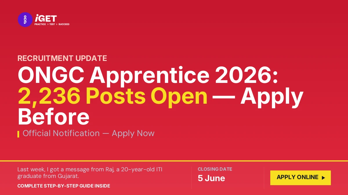 ONGC Apprentice 2026: 2,236 Posts Open — Apply Before 5 June