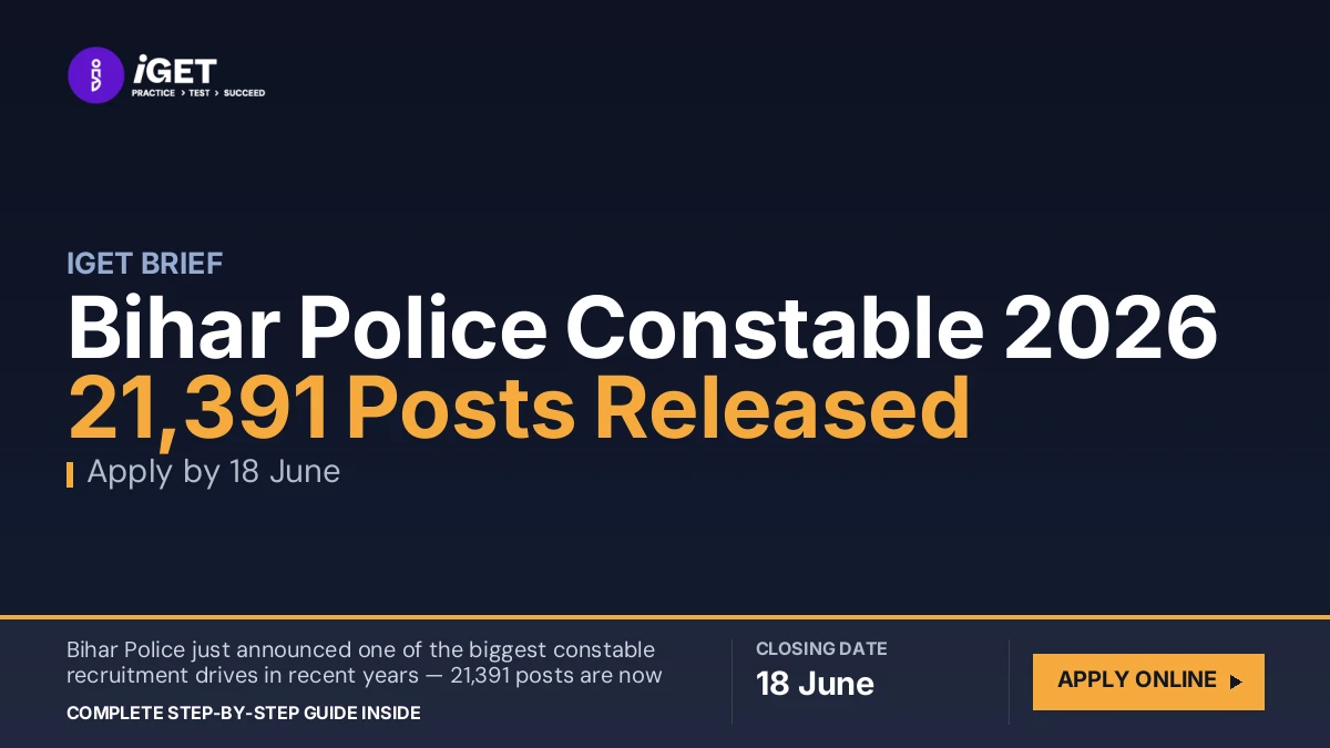 Bihar Police Constable 2026 — 21,391 Posts Released (Apply by 18 June)