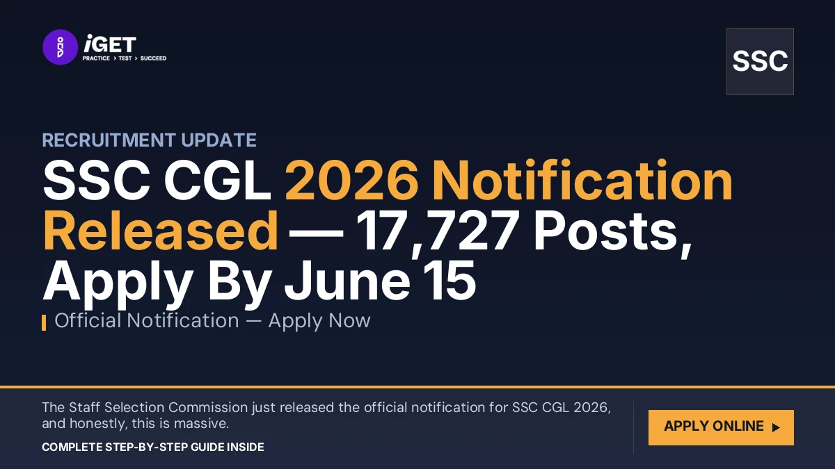 SSC CGL 2026 Notification Released — 17,727 Posts, Apply By June 15