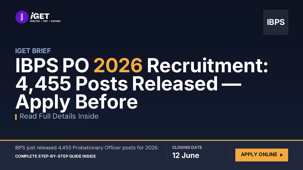 IBPS PO 2026 Recruitment: 4,455 Posts Released — Apply Before 12 June