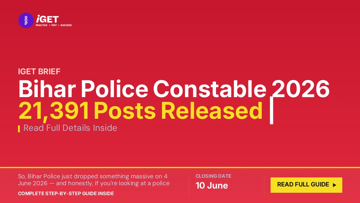 Bihar Police Constable 2026 — 21,391 Posts Released | Last Date: 10 June