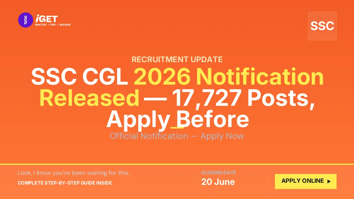 SSC CGL 2026 Notification Released — 17,727 Posts, Apply Before 20 June